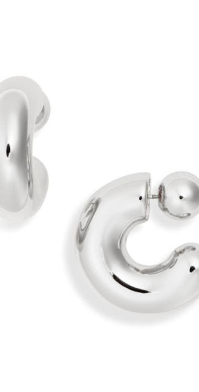 Jenny Bird Jenny Bird Large Tome Hoop Earrings in High Polish Silver at Nordstrom