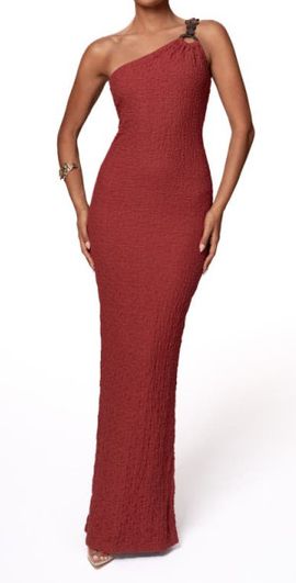 JLUXLABEL JLUXLABEL Summer in Capri One-Shoulder Maxi Dress in Terra Cotta at Nordstrom, Size X-Small