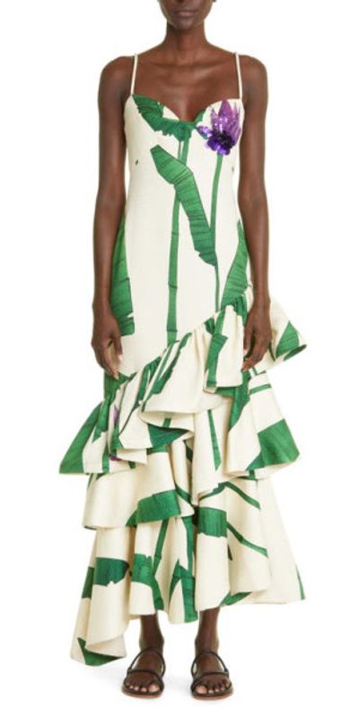 green emerald velvet dress Johanna Ortiz Perfume Memory Maxi Dress main image 0