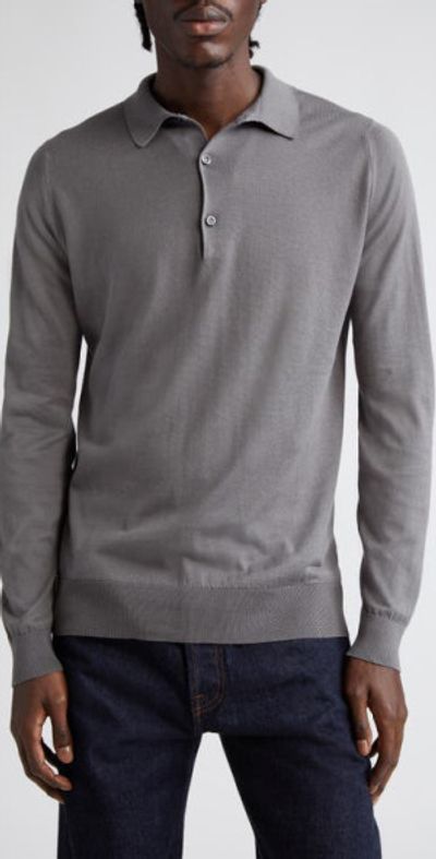 John Smedley John Smedley Bradwell Cotton Sweater in Cobble Grey