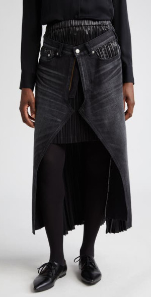 Denim Nordstrom High Low Skirt Junya Watanabe X Levi's Mixed Media