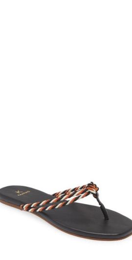 Kaanas Kaanas Litibuan Corded Flip Flop in Navy Multi