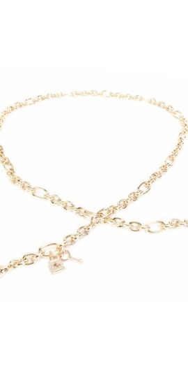 Kate Spade New York Kate Spade New York lock & key chain belt in Pale Polished Gold at Nordstrom, Size Small
