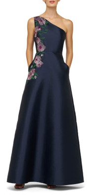 KAY UNGER Paola Floral Gown With Belt