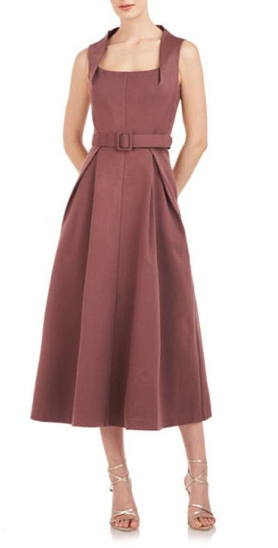 Kay Unger Lucielle Sleeveless Fit Flare Gown in Mink at Nordstrom