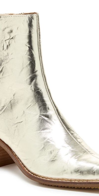 Kelsi Dagger Brooklyn Kelsi Dagger Brooklyn Milly Pointed Toe Bootie in Washed Gold at Nordstrom, Size 5.5