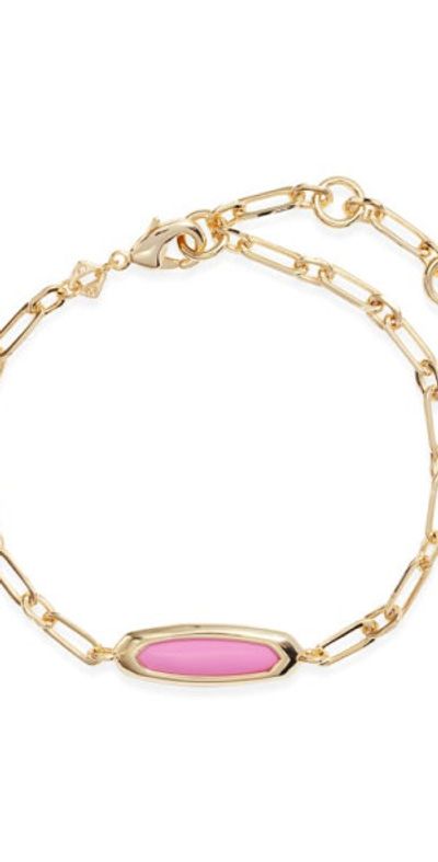 Kendra Scott - Layla Pendant Chain Bracelet in Gold Fuchsia  display picture 3