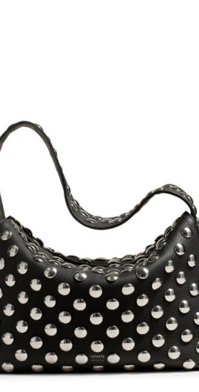 Khaite Khaite Elena Stud Detail Shoulder Bag in Black at Nordstrom