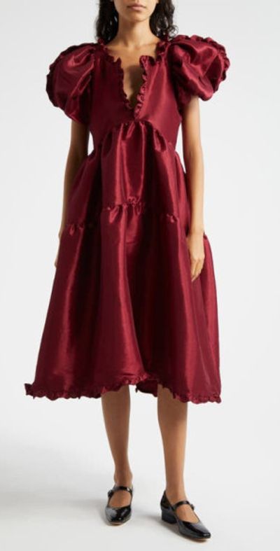 fitted lace wedding dress Lynn Taffeta Midi Dress