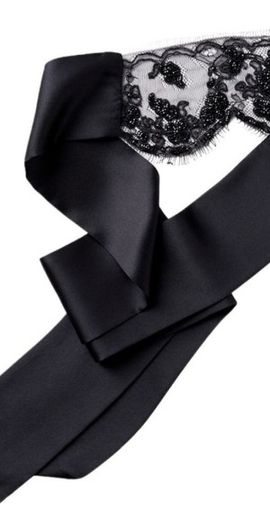 Kiki de Montparnasse Kiki de Montparnasse Lace Beaded Blindfold in Black at Nordstrom