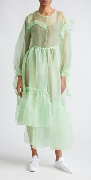 KkCo - Nine Twenty-Seven Asymmetrical Ruffle Sheer Organza Dress