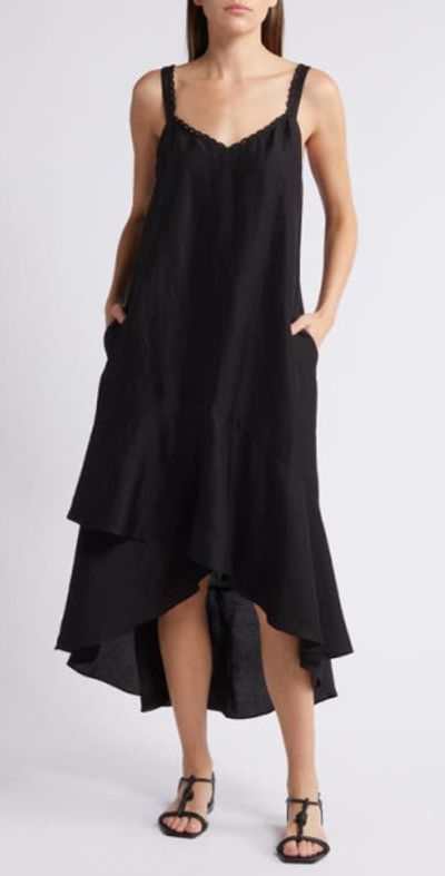 chinese dress ladies Nellie Maxi Dress Black Linen