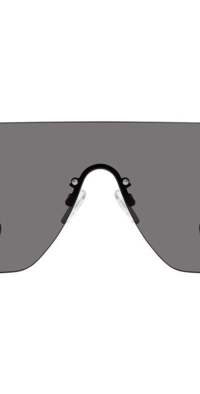 Kurt Geiger London Kurt Geiger London 99mm Oversize Shield Sunglasses in Black/Smoke at Nordstrom