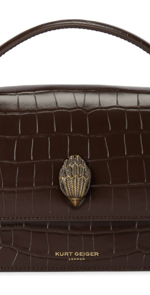 Kurt Geiger London - Bond Croc Embossed Leather Top Handle Bag in