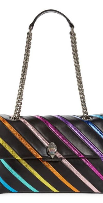 Kurt Geiger London Large Kensington Rainbow Stripe Leather