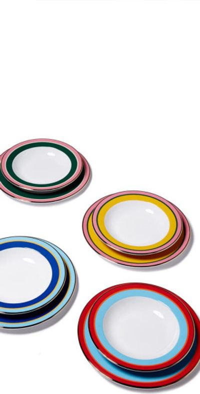 La DoubleJ La DoubleJ Soup And Dinner Plates Set Of 8 Rainbow Mix at Nordstrom