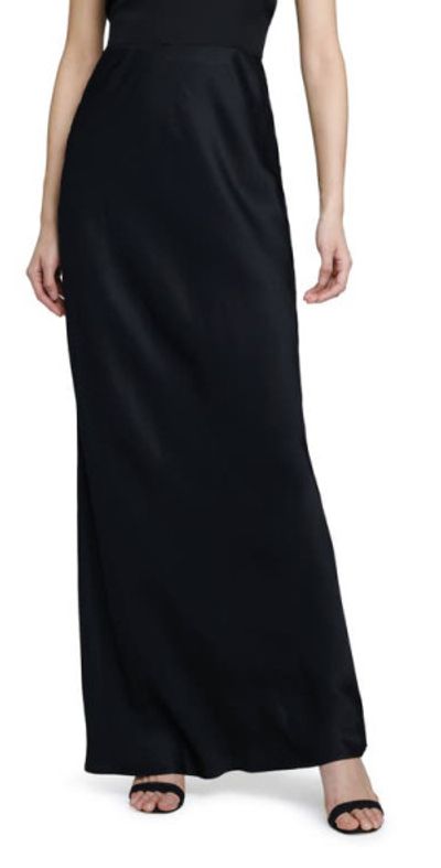L'AGENCE L'AGENCE Zeta Satin Maxi Skirt in Black