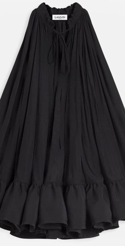 Lanvin Lanvin Short Dress With Ruffles in Black at Nordstrom, Size 1