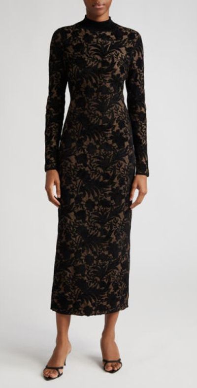 moon river metallic dress MOON RIVER Metallic Tiered Midi Dress In Black Gold
