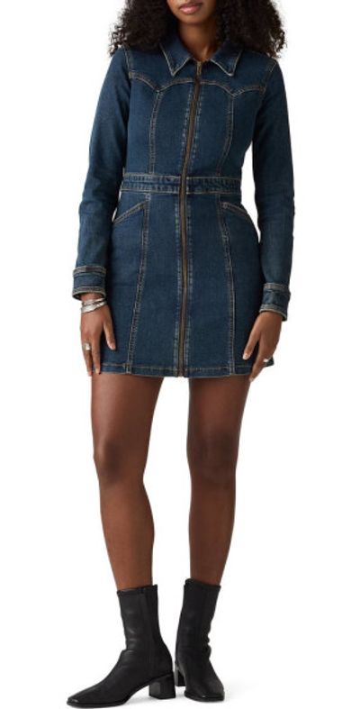 levis jean dress long sleeve Levi Long Sleeve Western Dress Big Girls 7-16