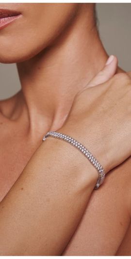 LILI CLASPE LILI CLASPE Rosaline Tennis Bracelet in Silver at Nordstrom, Size 6