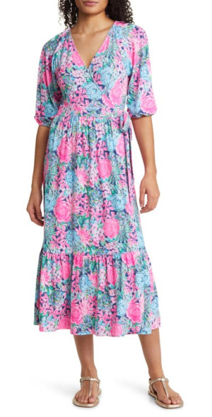 Jupe Wrap Lilly Pulitzer Kaylie - Taille 2P - Couleur Ocean Blue - Neuve Avec étiquettes ($105 Valeur)