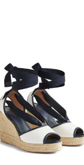 LK Bennett LK Bennett Chiara Espadrille Sandal in Navy/Cream