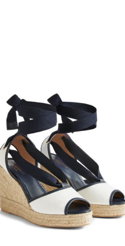 LK Bennett LK Bennett Chiara Espadrille Sandal in Navy/Cream