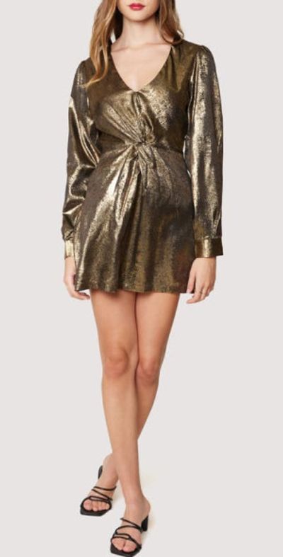 Lost + Wander - Lost + Wander Heart of Gold Long Sleeve Minidress in Black  Gold at
