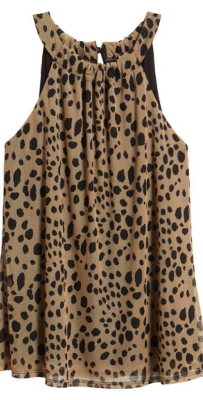 Loveappella Loveappella Halter Top in Camel/Black at Nordstrom, Size X-Small