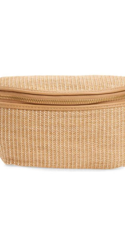 LSPACE LSPACE Evie Straw Belt Bag in Natural at Nordstrom