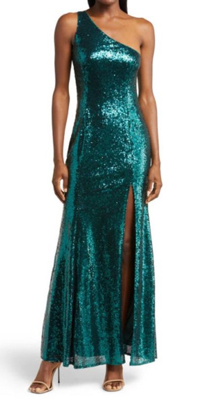 Lulus - Capture the Glam Sequin One-Shoulder Gown in Emerald at Nordstrom Lulus - Capture the Glam Sequin One-Shoulder Gown in Emerald at Nordstrom