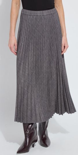 Lysse Lysse Pierra Pleated Ponte Midi Skirt in London Glen Plaid at Nordstrom, Size Medium