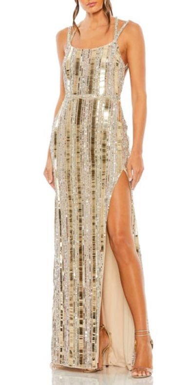 chinese dress ladies Gold Ruched Metallic Maxi Dress