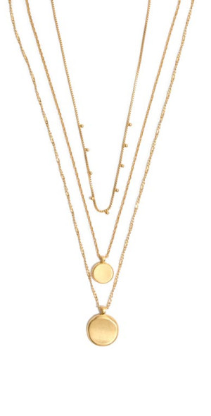 Madewell Coin Layered Necklace in Vintage Gold at Nordstrom