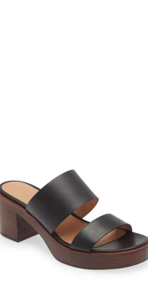 Madewell - Double Strap Platform Slide Sandal in True Black at Nordstrom