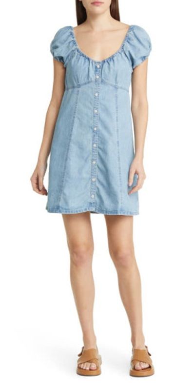 green emerald velvet dress Madewell Women's Stonewash Blue 00 at Amazon Women's Clothing store main image 1