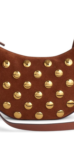 Madewell - Mini Stud Essentials Crescent Leather Shoulder Bag in