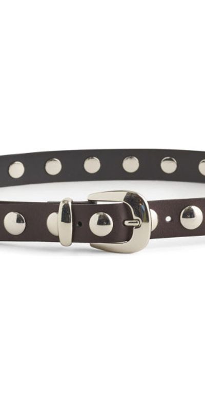 Madewell Madewell Studded Western Leather Belt in True Black Multi at Nordstrom, Size Small