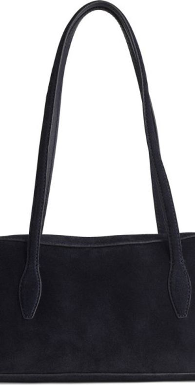 Madewell The Top Zip Suede Shoulder Bag in Juniper Berry at