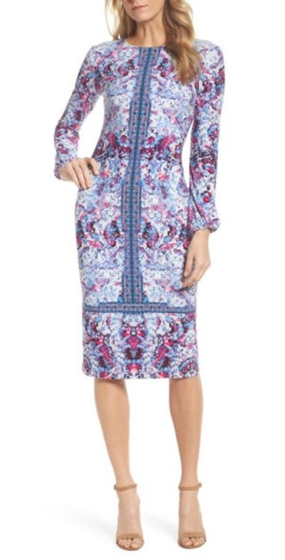 sachin and babi light blue dress Maggy London Sequin Fit & Flare Midi Dress
