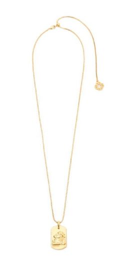 maje maje Zodiac sign plaque necklace