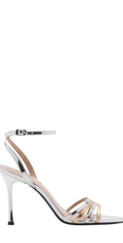 MANGO MANGO Ankle Strap Sandal in Silver at Nordstrom, Size 5