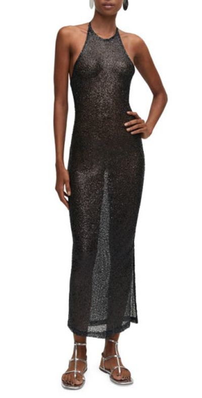 halter fit and flare dress Wedtrend Women Sparkly Black Homecoming Dress with Sequins Bodycon Halter  Short Cocktail Dress – WEDTREND