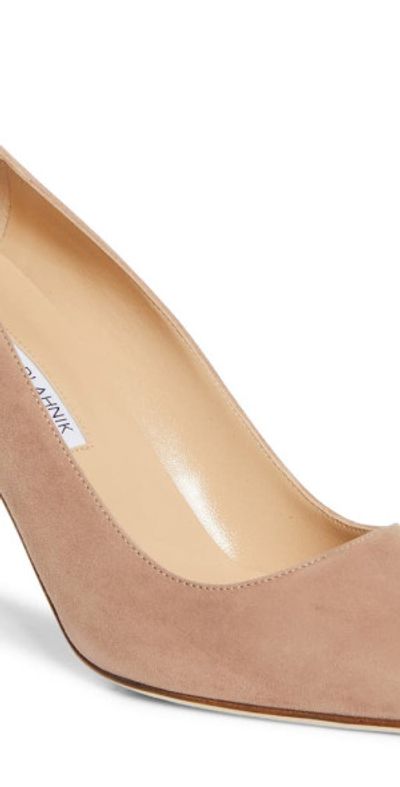 Manolo Blahnik Manolo Blahnik BB Pointed Toe Pump in Beige at Nordstrom, Size 4.5Us