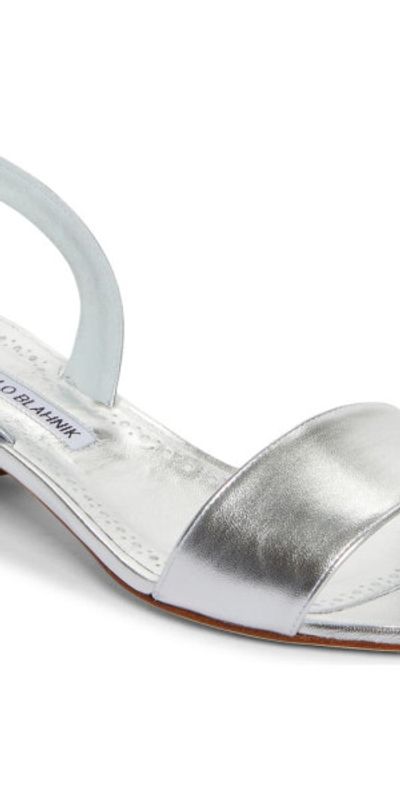 Manolo Blahnik Manolo Blahnik Patopia Slingback Sandal in Silver at Nordstrom, Size 5Us