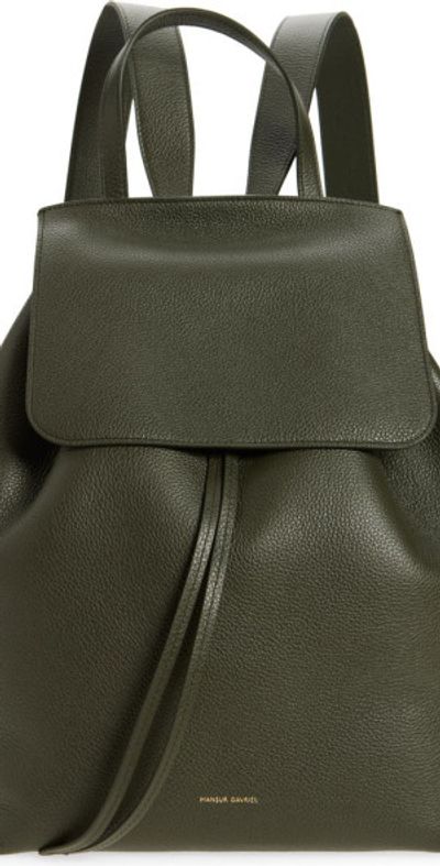 Mansur Gavriel Mansur Gavriel Classic Leather Backpack in Seaweed at Nordstrom