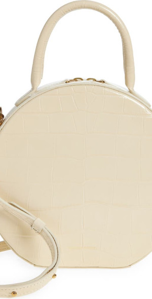Mansur Gavriel Croc Embossed Leather Circle Crossbody Bag in Dune at Nordstrom