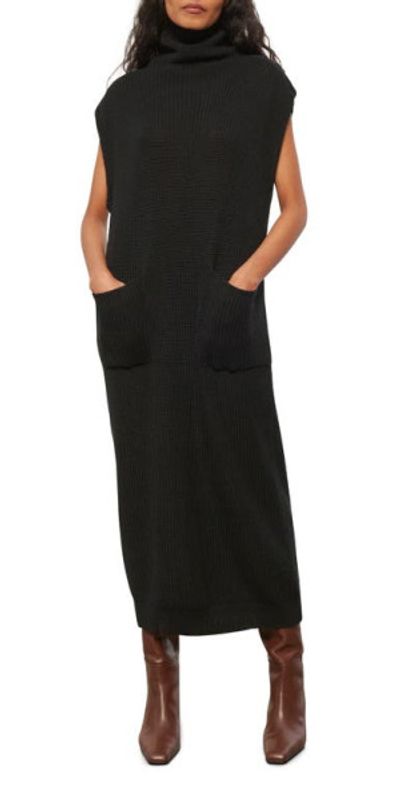 knit mini black dress Lise Knit Mini Dress