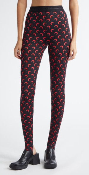 ボトムスその他 MOON PRINTED LEGGINGS Marine Serre Fuseaux Moon Printed Leggings | Black | FARFETCH